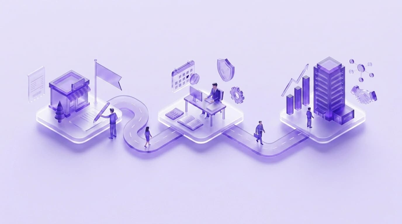 Hành trình 3 giai đoạn của doanh nghiệp: mới thành lập, vận hành ổn định, mở rộng quy mô